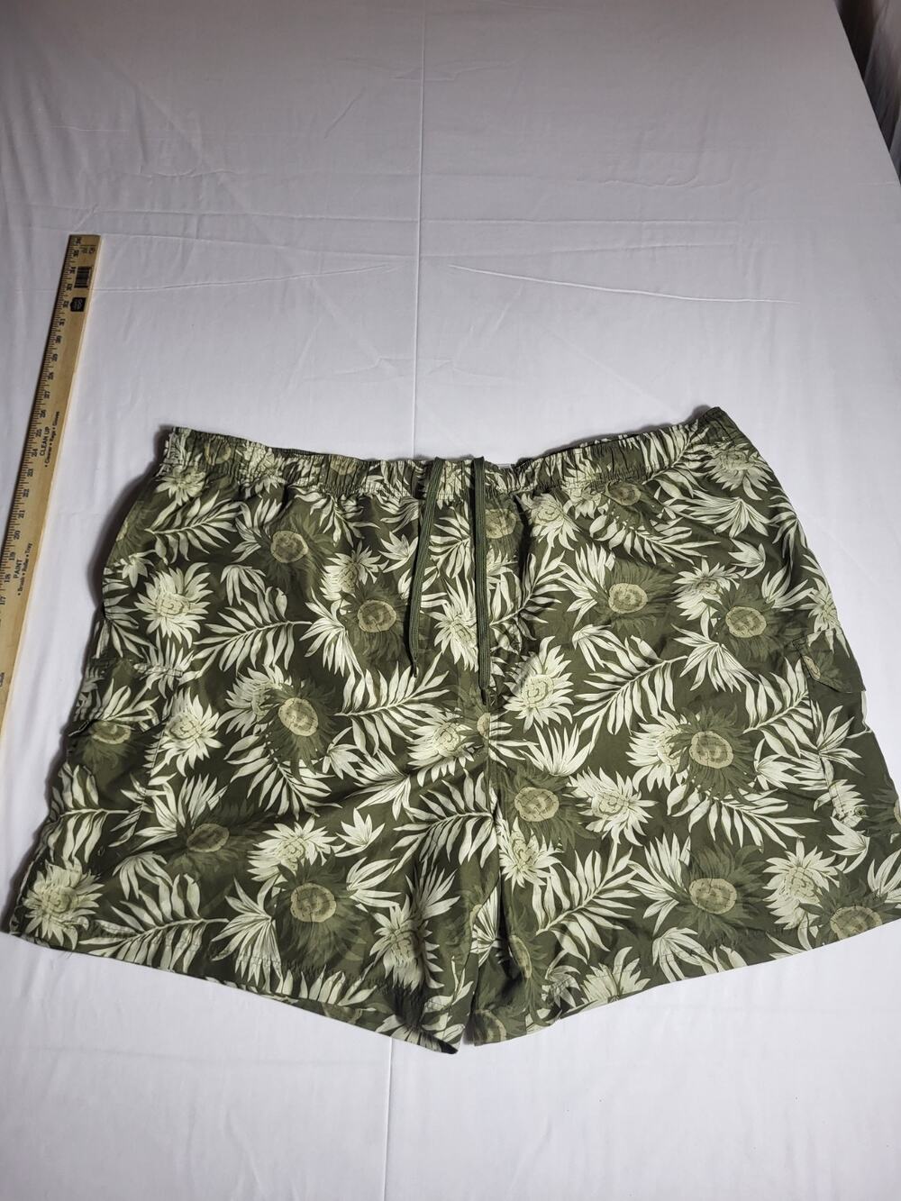 Island Passport Mens 4XL Swim Trunks Floral Tropical Board Shorts Green Mesh Lin